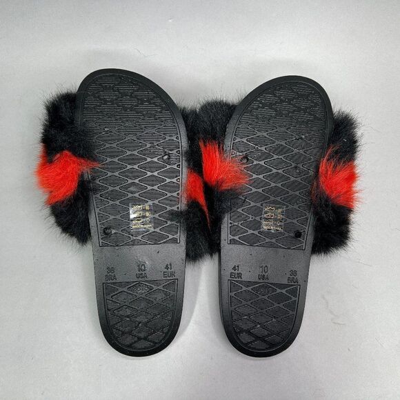 Funky Monkey Women's Size 10 Faux Fur Slide Sandals - Picture 7 of 8